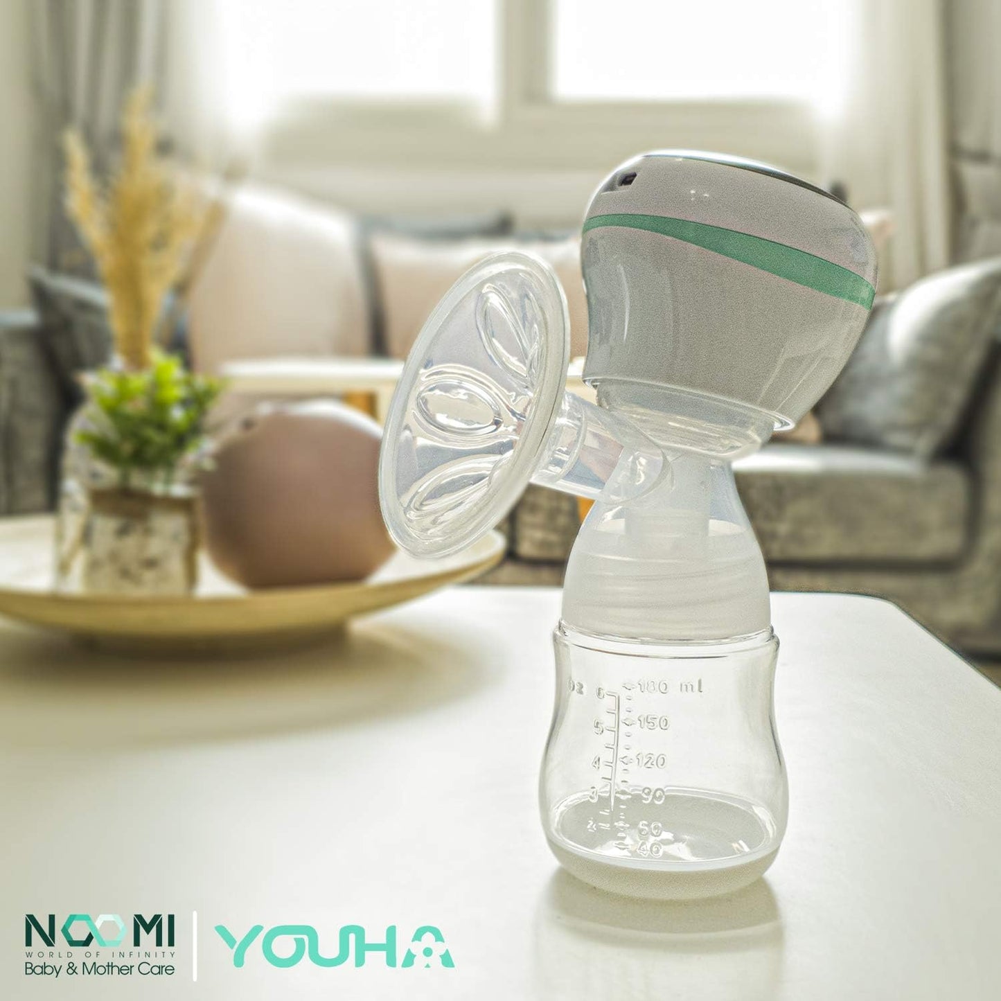 YOUHA Portable, Pain-Free, Touch Screen LED Display, USB Rechargeable Battery Electric Single Breast Pump