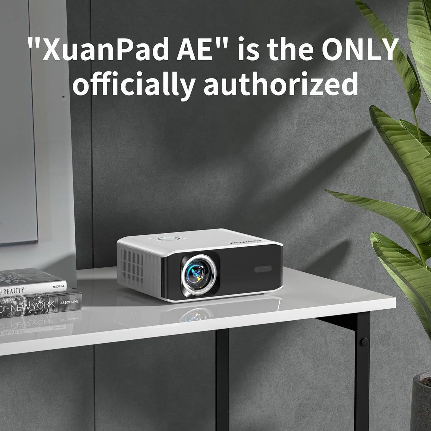 XuanPad Projector AI Auto Focus 26000L Native 1080P Smart Portable Projector 4K Supported Outdoor Home Cinema with Tripod for iOS Android TV Stick(open Box)